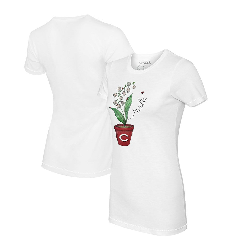 Cincinnati Reds Tiny Turnip Women's Lilies & Ladybugs T-Shirt - MLB