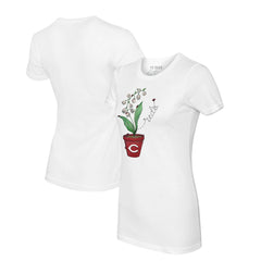Cincinnati Reds Tiny Turnip Women's Lilies & Ladybugs T-Shirt - MLB