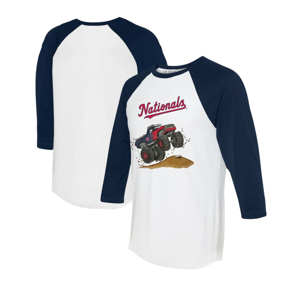 Washington Nationals Tiny Turnip Unisex Monster Truck 3/4-Sleeve Raglan T-Shirt - MLB