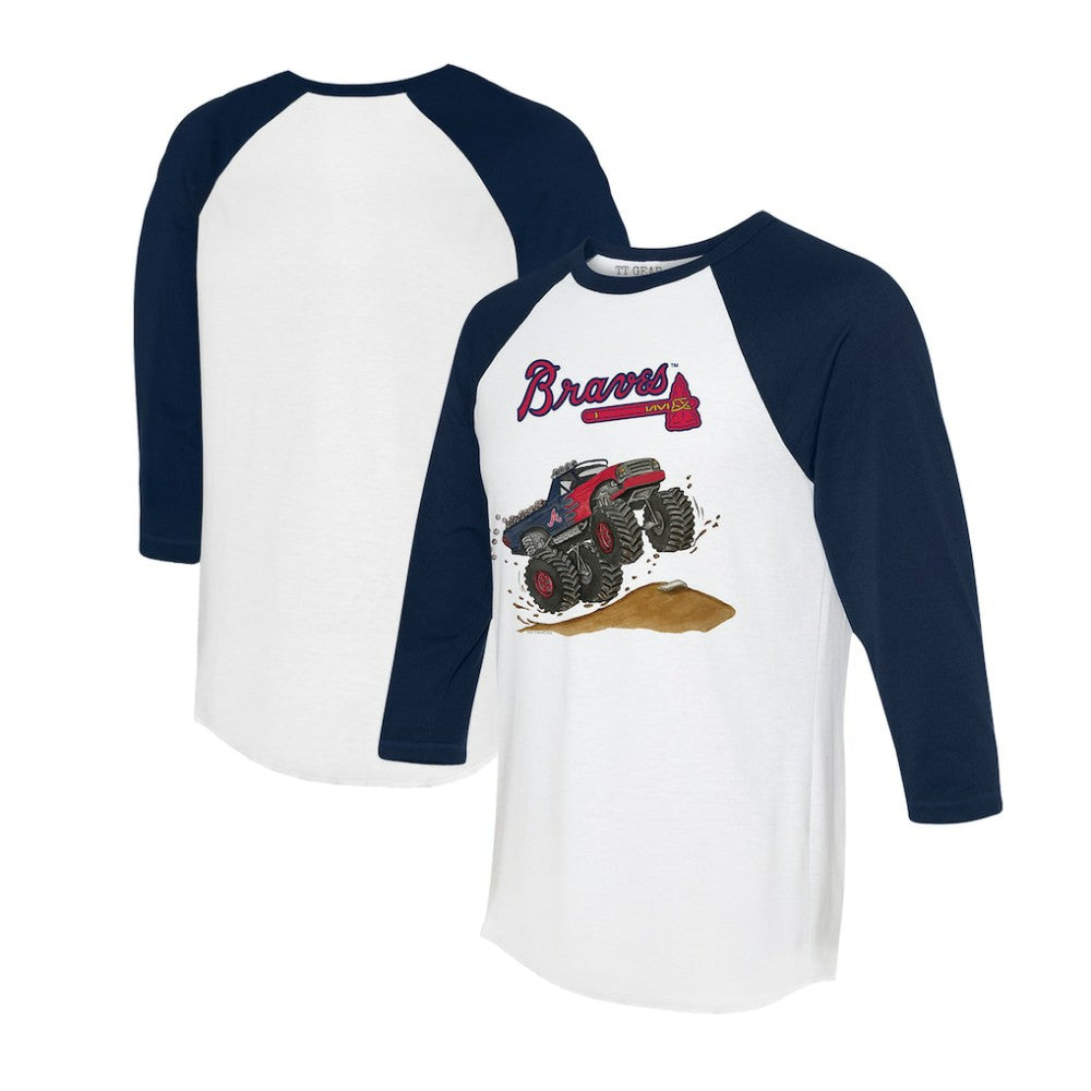 Atlanta Braves Tiny Turnip Unisex Monster Truck 3/4-Sleeve Raglan T-Shirt - MLB