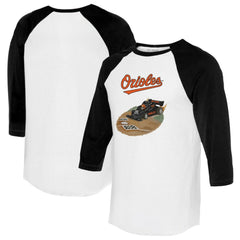 Baltimore Orioles Tiny Turnip Unisex Race Car 3/4-Sleeve Raglan T-Shirt - MLB