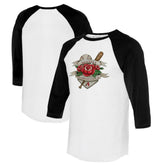 Arizona Diamondbacks Tiny Turnip Unisex Tattoo Rose 3/4-Sleeve Raglan T-Shirt - MLB