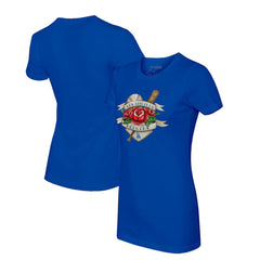 Los Angeles Dodgers Tiny Turnip Women's Tattoo Rose T-Shirt - MLB