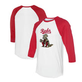 Cincinnati Reds Tiny Turnip Unisex Triceratops 3/4-Sleeve Raglan T-Shirt - MLB