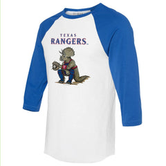Texas Rangers Tiny Turnip Unisex Triceratops 3/4-Sleeve Raglan T-Shirt - MLB
