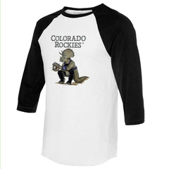 Colorado Rockies Tiny Turnip Unisex Triceratops 3/4-Sleeve Raglan T-Shirt - MLB
