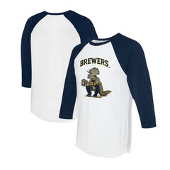 Milwaukee Brewers Tiny Turnip Unisex Triceratops 3/4-Sleeve Raglan T-Shirt - MLB