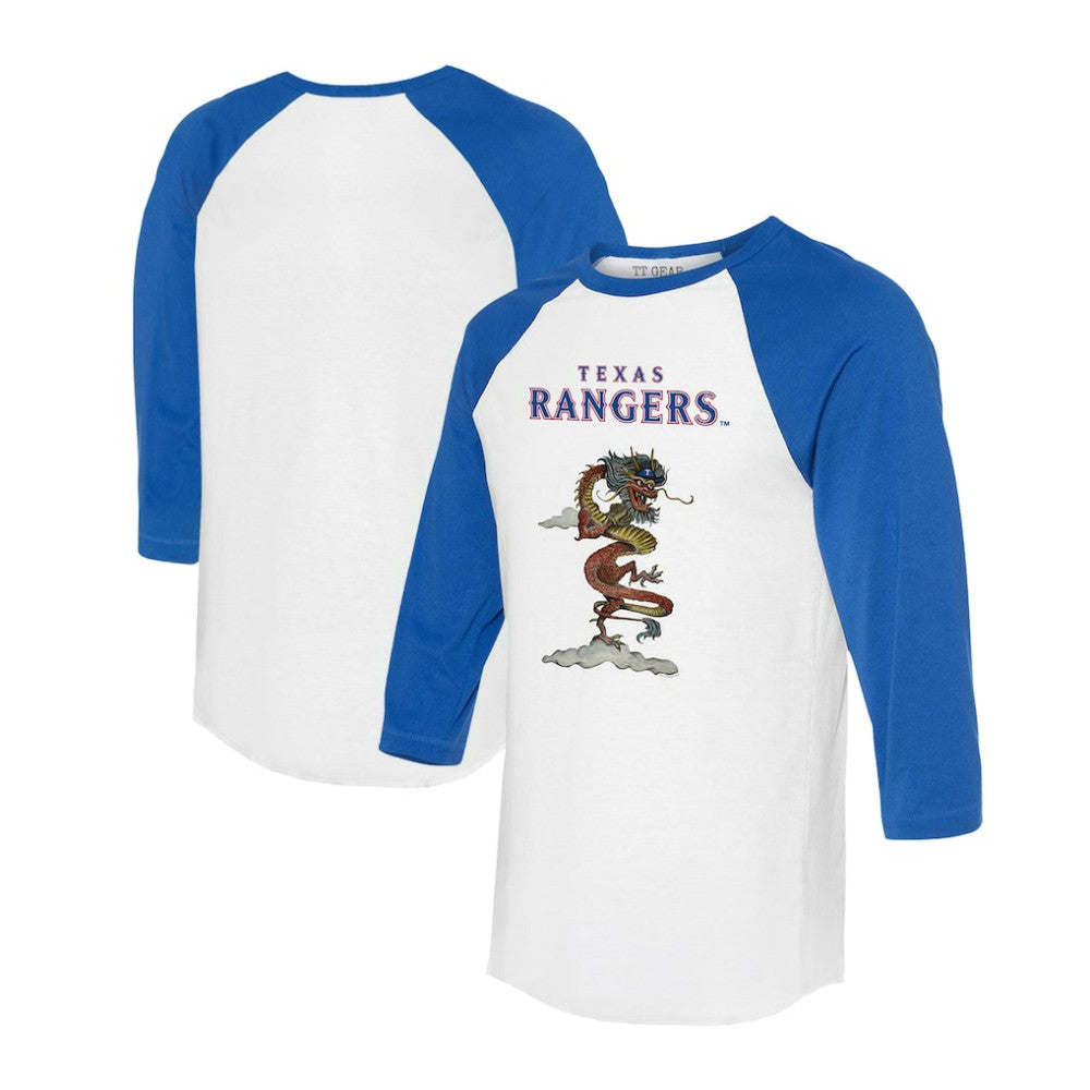Texas Rangers Tiny Turnip Unisex 2024 Year of the Dragon 3/4-Sleeve Raglan T-Shirt - MLB