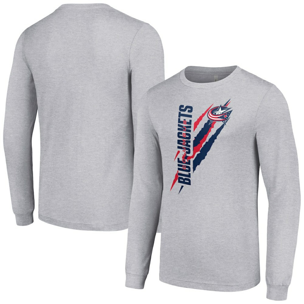 Columbus Blue Jackets Starter Color Scratch Long-Sleeve T-Shirt - Heather Gray - NHL