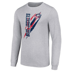 Columbus Blue Jackets Starter Color Scratch Long-Sleeve T-Shirt - Heather Gray - NHL