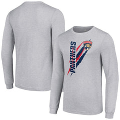 Florida Panthers Starter Color Scratch Long-Sleeve T-Shirt - Heather Gray - NHL