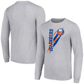 New York Islanders Starter Color Scratch Long-Sleeve T-Shirt - Heather Gray - NHL