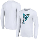 San Jose Sharks Starter Color Scratch Long-Sleeve T-Shirt - White - NHL