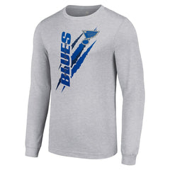 St. Louis Blues Starter Color Scratch Long-Sleeve T-Shirt - Heather Gray - NHL