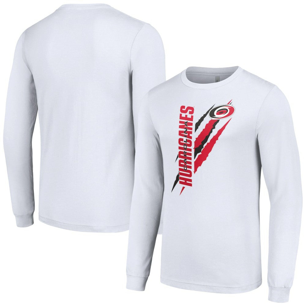 Carolina Hurricanes Starter Color Scratch Long-Sleeve T-Shirt - White - NHL