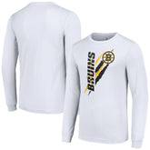 Boston Bruins Starter Color Scratch Long-Sleeve T-Shirt - White - NHL