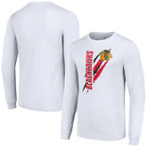 Chicago Blackhawks Starter Color Scratch Long-Sleeve T-Shirt - White - NHL