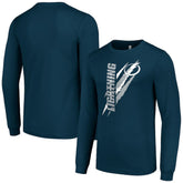 Tampa Bay Lightning Starter Color Scratch Long-Sleeve T-Shirt - Navy - NHL