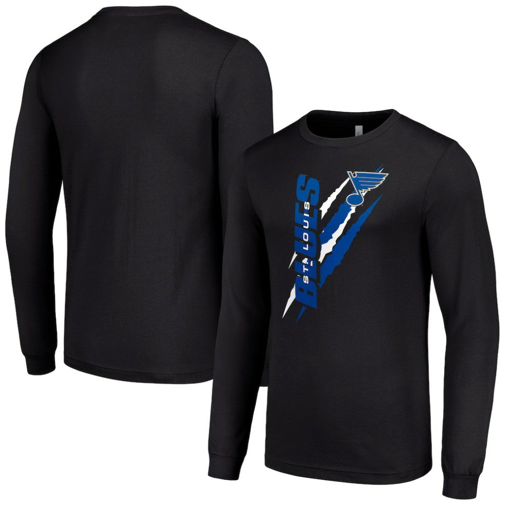 St. Louis Blues Starter Color Scratch Long-Sleeve T-Shirt - Black - NHL