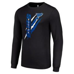 St. Louis Blues Starter Color Scratch Long-Sleeve T-Shirt - Black - NHL