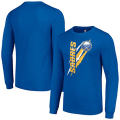 Buffalo Sabres Starter Color Scratch Long-Sleeve T-Shirt - Royal - NHL