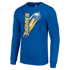 Buffalo Sabres Starter Color Scratch Long-Sleeve T-Shirt - Royal - NHL