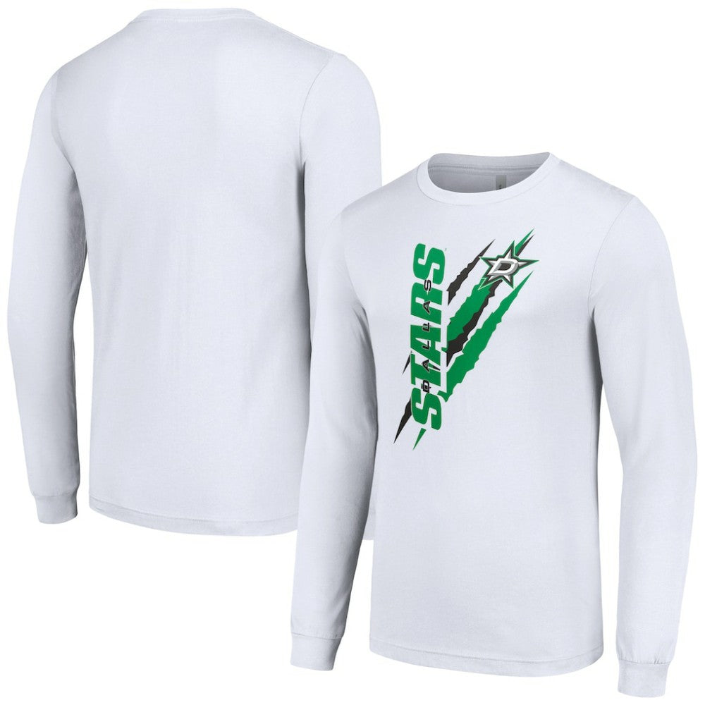 Dallas Stars Starter Color Scratch Long-Sleeve T-Shirt - White - NHL