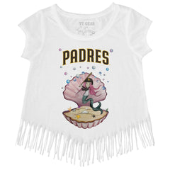 San Diego Padres Tiny Turnip Girls Youth Mermaid Fringe T-Shirt - MLB