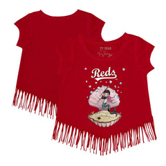 Cincinnati Reds Tiny Turnip Girls Youth Mermaid Fringe T-Shirt - MLB