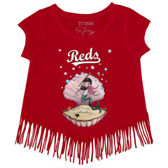 Cincinnati Reds Tiny Turnip Girls Youth Mermaid Fringe T-Shirt - MLB