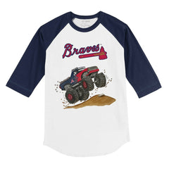 Atlanta Braves Tiny Turnip Youth Monster Truck 3/4-Sleeve Raglan T-Shirt - MLB