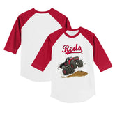 Cincinnati Reds Tiny Turnip Youth Monster Truck 3/4-Sleeve Raglan T-Shirt - MLB