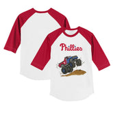 Philadelphia Phillies Tiny Turnip Youth Monster Truck 3/4-Sleeve Raglan T-Shirt - MLB