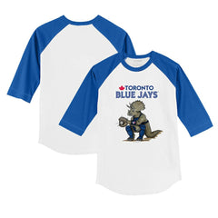 Toronto Blue Jays Tiny Turnip Youth Triceratops 3/4-Sleeve Raglan T-Shirt - MLB