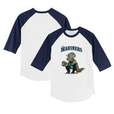 Seattle Mariners Tiny Turnip Youth Triceratops 3/4-Sleeve Raglan T-Shirt - MLB