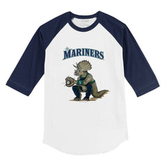 Seattle Mariners Tiny Turnip Youth Triceratops 3/4-Sleeve Raglan T-Shirt - MLB