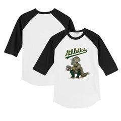 Athletics Tiny Turnip Youth Triceratops 3/4-Sleeve Raglan T-Shirt - MLB