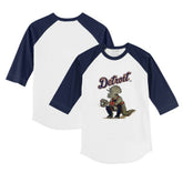 Detroit Tigers Tiny Turnip Youth Triceratops 3/4-Sleeve Raglan T-Shirt - MLB