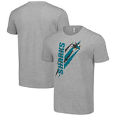 San Jose Sharks Starter Color Scratch T-Shirt - Heather Gray - NHL