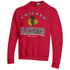Chicago Blackhawks Champion Eco Powerblend Crewneck Sweatshirt - Red - NHL