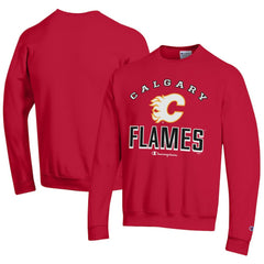 Calgary Flames Champion Eco Powerblend Crewneck Sweatshirt - Red - NHL