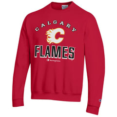Calgary Flames Champion Eco Powerblend Crewneck Sweatshirt - Red - NHL
