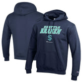 Seattle Kraken Champion Eco Powerblend Pullover Hoodie - Deep Sea Blue - NHL