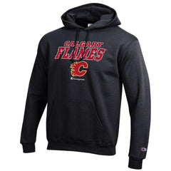 Calgary Flames Champion Eco Powerblend Pullover Hoodie - Black - NHL