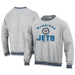 Winnipeg Jets Champion Reverse Weave Yarn Dye Pullover Sweatshirt - Heather Gray - NHL