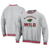 Minnesota Wild Champion Reverse Weave Yarn Dye Pullover Sweatshirt - Heather Gray - NHL