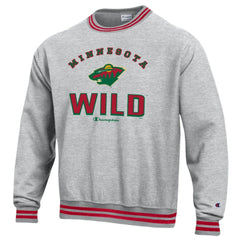 Minnesota Wild Champion Reverse Weave Yarn Dye Pullover Sweatshirt - Heather Gray - NHL