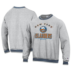 New York Islanders Champion Reverse Weave Yarn Dye Pullover Sweatshirt - Heather Gray - NHL