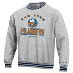 New York Islanders Champion Reverse Weave Yarn Dye Pullover Sweatshirt - Heather Gray - NHL