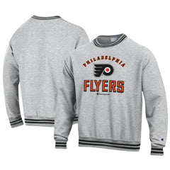 Philadelphia Flyers Champion Reverse Weave Yarn Dye Pullover Sweatshirt - Heather Gray - NHL
